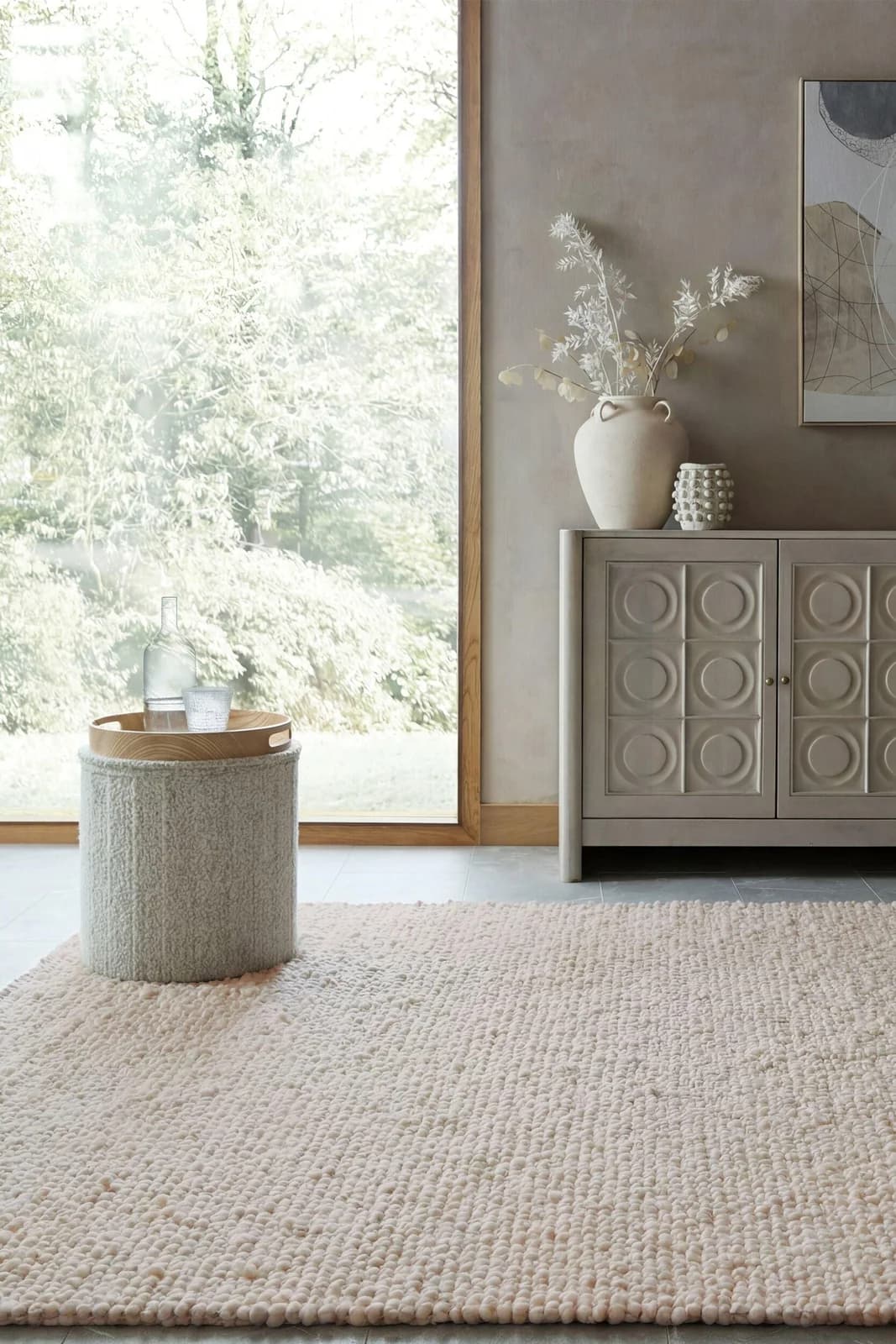 Designteppich Finley Creme 120x170 cm Polyester Handgewebt