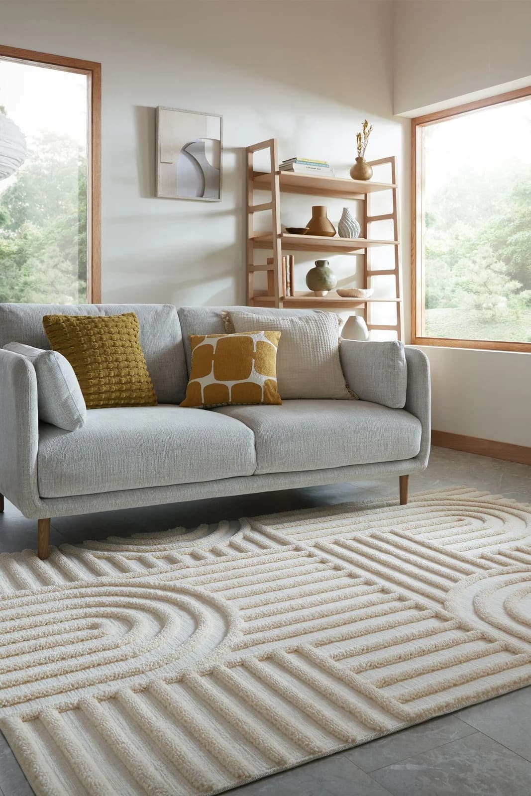 FLAIR RUGS Elara Designteppich Beige Creme Modern