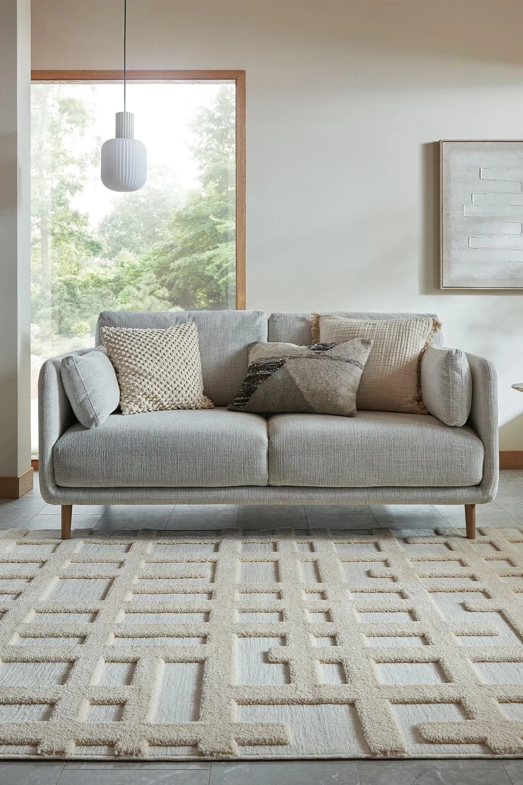 FLAIR RUGS Designteppich Elevado Modern Creme 100% Wolle