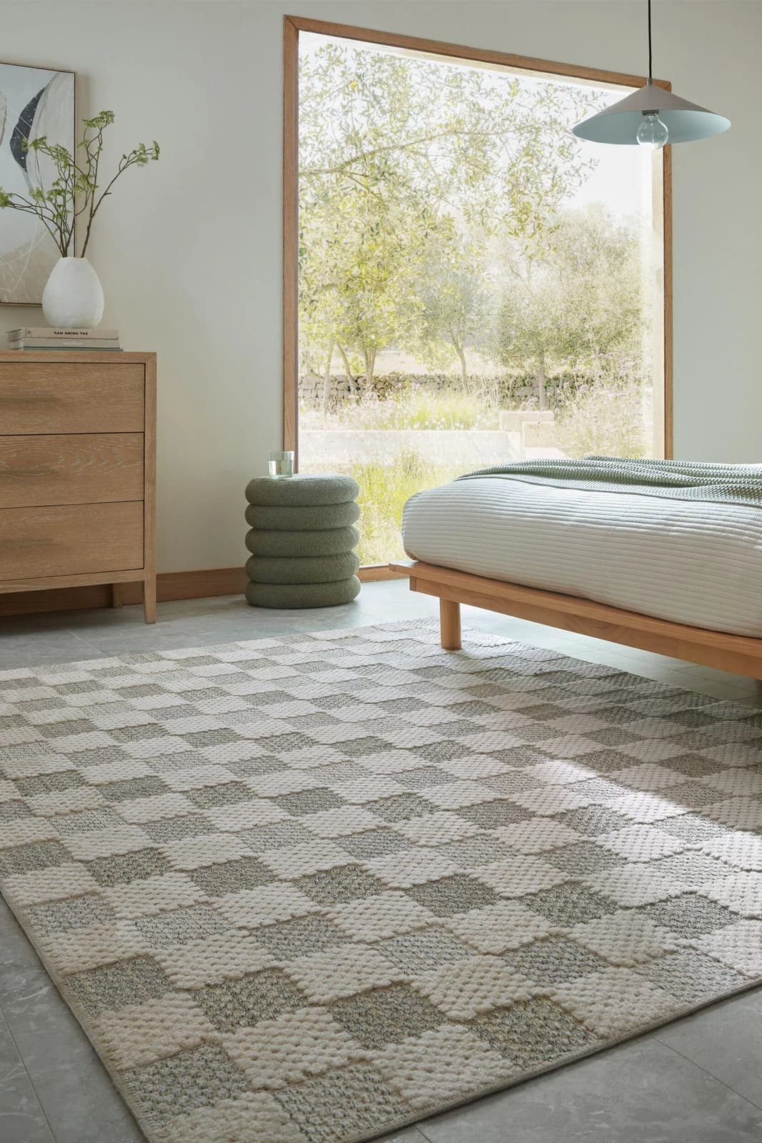 FLAIR RUGS Designteppich Muted Checkerboard Grün Waschbar