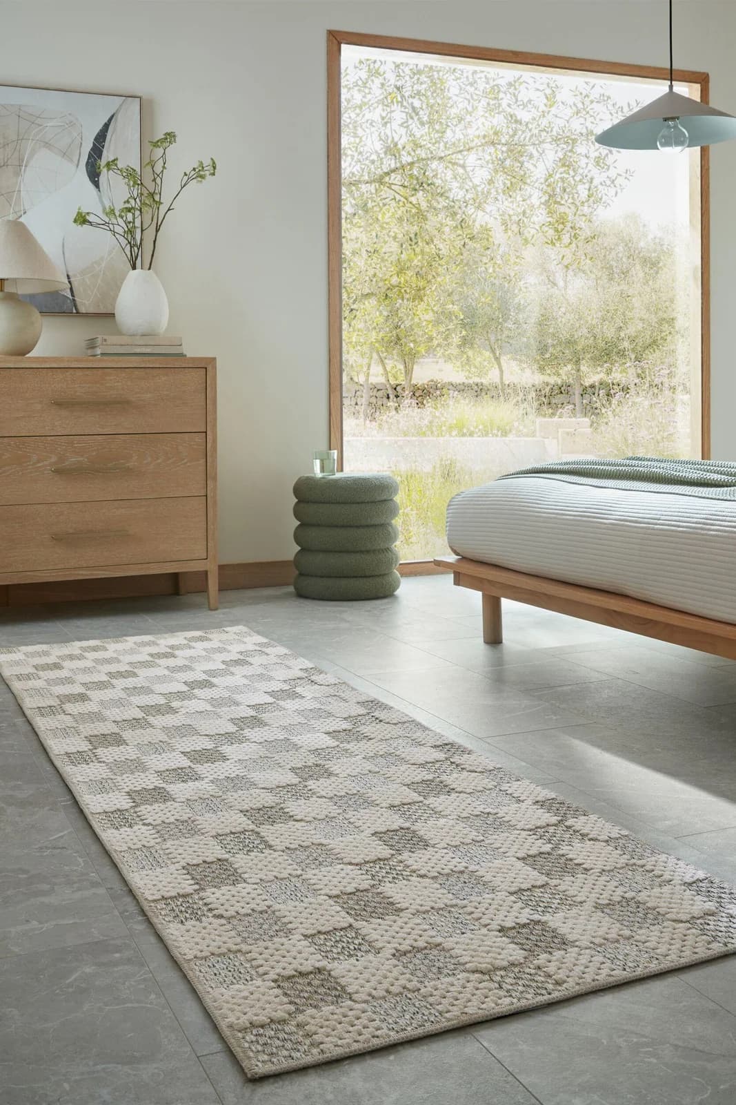 FLAIR RUGS Designteppich Muted Checkerboard Grün Waschbar