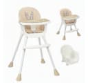 LALAHO Kinderstuhl 2-in-1 Beige Höhenverstellbar mit Tablett Bild 2
