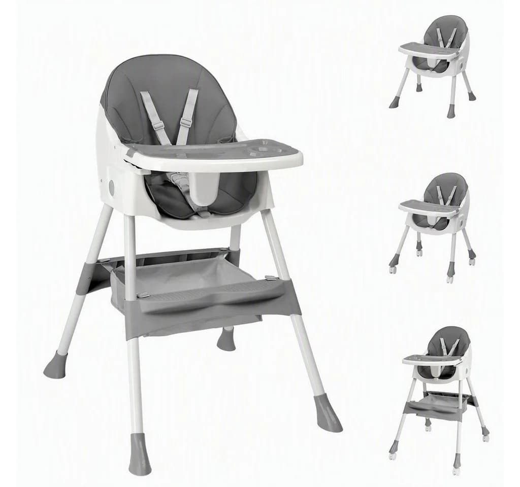 LALAHO Kinderstuhl 2-in-1 Klappbar Beige Grau - Bild 2