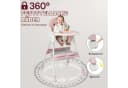 LALAHO Kinderstuhl 2-in-1 Rosa Verstellbar Klappbar mit Sicherheitsgurt Bild 4