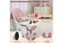 LALAHO Kinderstuhl 2-in-1 Rosa Verstellbar Klappbar mit Sicherheitsgurt Bild 5