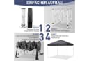 LEADZM Faltpavillon 3x3m Grau mit Moskitonetz & UV-Schutz Bild 1