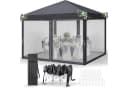 LEADZM Faltpavillon 3x3m Grau mit Moskitonetz & UV-Schutz Bild 2