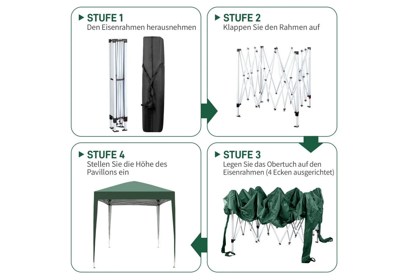 LALAHO Faltpavillon 2x2m mit 4 Seitenwänden UV-Schutz - Bild 3