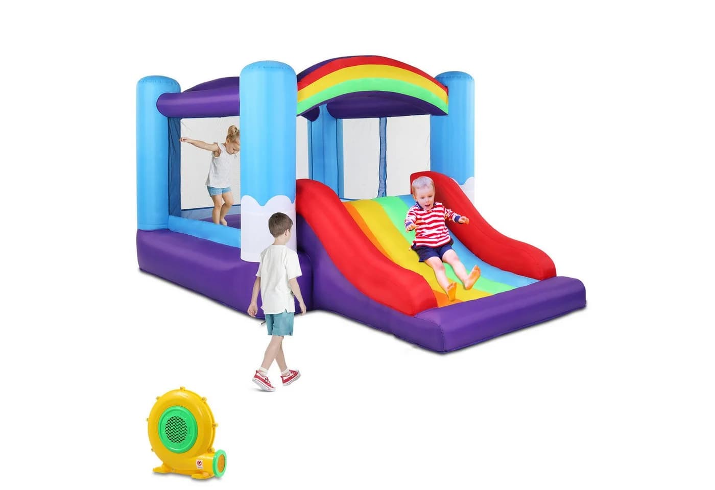 LALAHO Hüpfburg Hüpfschloss Spielburg mit Rutsche und Trampolin - Bild 2