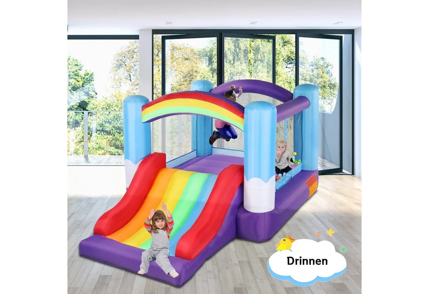 LALAHO Hüpfburg Hüpfschloss Spielburg mit Rutsche und Trampolin - Bild 5
