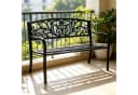 LEADZM Gartenlounge-Bank Blau Eisen mit Blumenmuster Bild 5