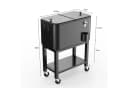 LALAHO Trolley-Kühlbox Schwarz mit Rollen Bild 4