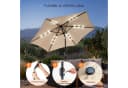 LALAHO Sonnenschirm Ø266cm mit Solar LED Beleuchtung, Kurbel & Neigung, Beige Bild 1