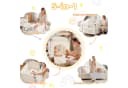 LALAHO Baby-Reisebett Faltbar mit Matratze & Wickeltisch Weiß Bild 1