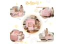 LALAHO Baby-Reisebett Rosa Faltbar mit Matratze & Wickeltisch Bild 1