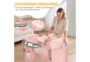 LALAHO Baby-Reisebett Rosa Faltbar mit Matratze & Wickeltisch Bild 3