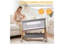 LALAHO Baby-Reisebett 5-in-1 Beistellbett grau mit Matratze & Wiege-Modus Bild 5