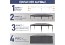 LALAHO Faltpavillon 3x6m Outdoor Pavillon mit 6 Seitenteilen Wasserdicht UV-Schutz Bild 3