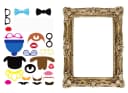 Paladone Photo Booth Bilderrahmen Gold mit 24 Accessoires Bild 1