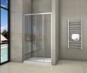 Duschparadies Schiebetür 5mm ESG Glas Aluminiumrahmen Chrom Bild 5