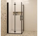 Duschparadies Dusch-Falttür Schwarz 185cm Easyclean Glas Bild 2