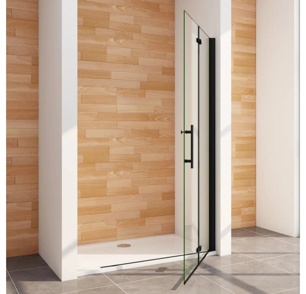 Duschparadies Dusch-Falttür Schwarz 195cm Easyclean Sicherheitsglas