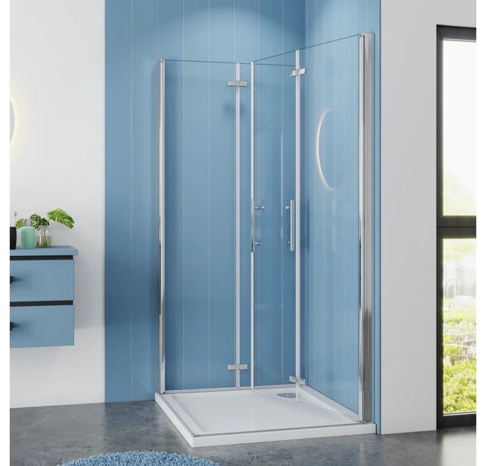 Duschparadies Dusch-Falttür 185cm Easyclean Sicherheitsglas Chrom