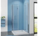 Duschparadies Dusch-Falttür 185cm Easyclean Sicherheitsglas Chrom Bild 4
