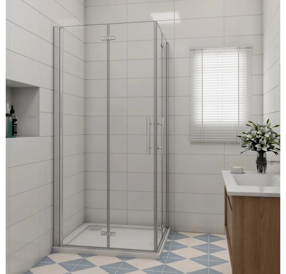 Duschparadies Dusch-Falttür 195cm Easyclean Glas Silber - Bild 2