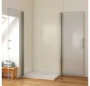 Duschparadies Dusch-Drehtür 195cm Easyclean Sicherheitsglas Chrom Bild 1