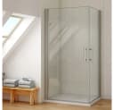 Duschparadies Dusch-Drehtür 195cm Easyclean Sicherheitsglas Chrom Bild 2