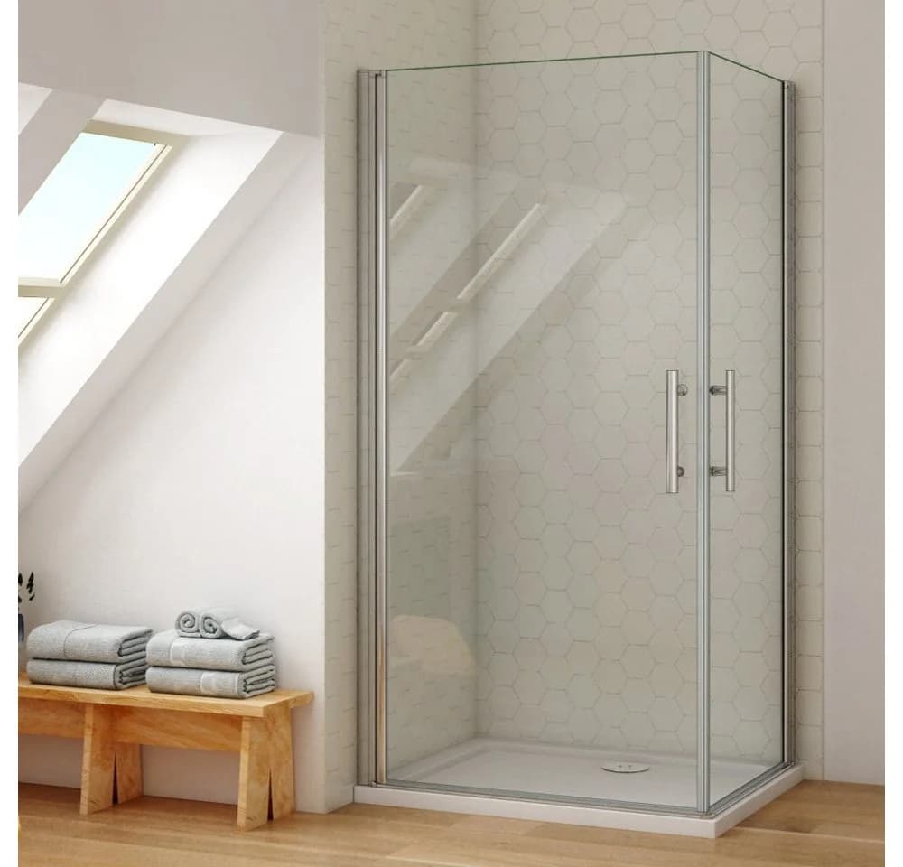 Duschparadies Dusch-Drehtür 195cm Easyclean Sicherheitsglas Chrom - Bild 2