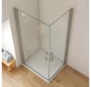 Duschparadies Dusch-Drehtür 195cm Easyclean Sicherheitsglas Chrom Bild 3