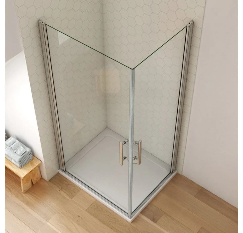 Duschparadies Dusch-Drehtür 195cm Easyclean Sicherheitsglas Chrom - Bild 3