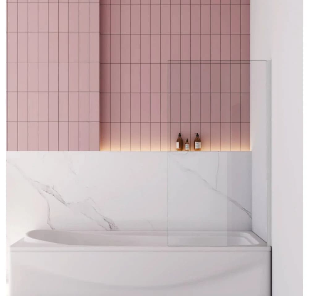 Duschparadies Badewannenaufsatz 140cm Duschwand mit ESG Glas - Bild 2