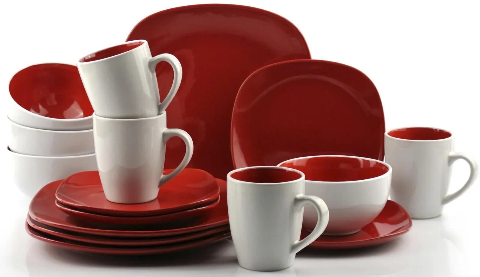 Retsch Arzberg Geschirr-Set NOVA SQUARE Bicolor-Look 16 Teile