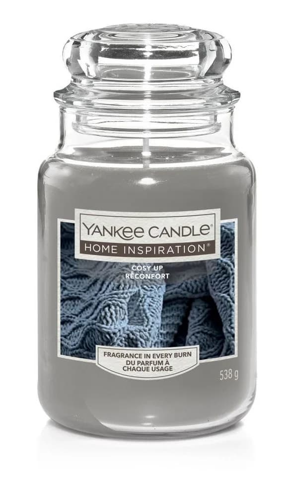 Yankee Candle Duftkerze Großes Glas Cosy Up Grau 538 g