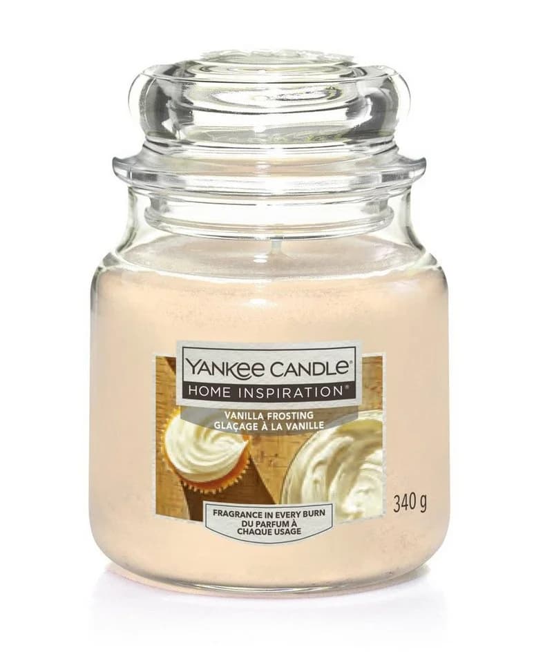 Yankee Candle Duftkerze Mittleres Glas Vanilla Frosting Creme - Bild 2