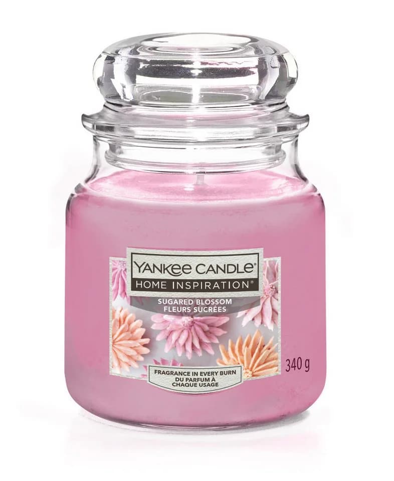 Yankee Candle Duftkerze Mittleres Glas Sugared Blossom 340 g Rosa