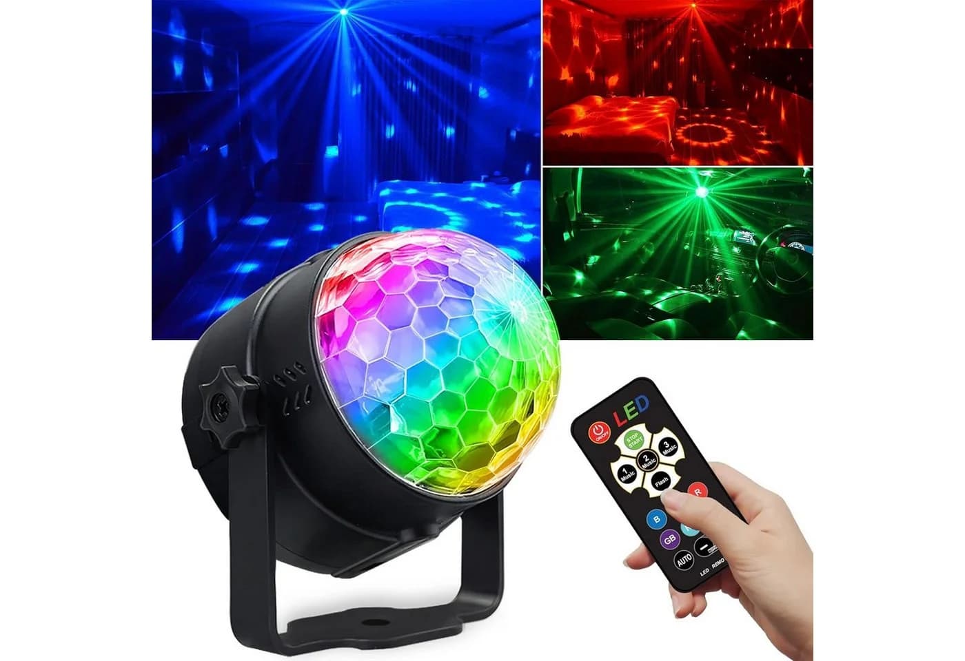 Athlix LED Discokugel Partylicht 360° Rotation mit Fernbedienung - Bild 2