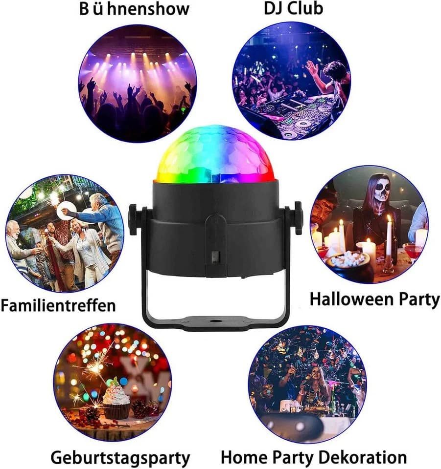 Athlix LED Discokugel Partylicht 360° Rotation mit Fernbedienung - Bild 4