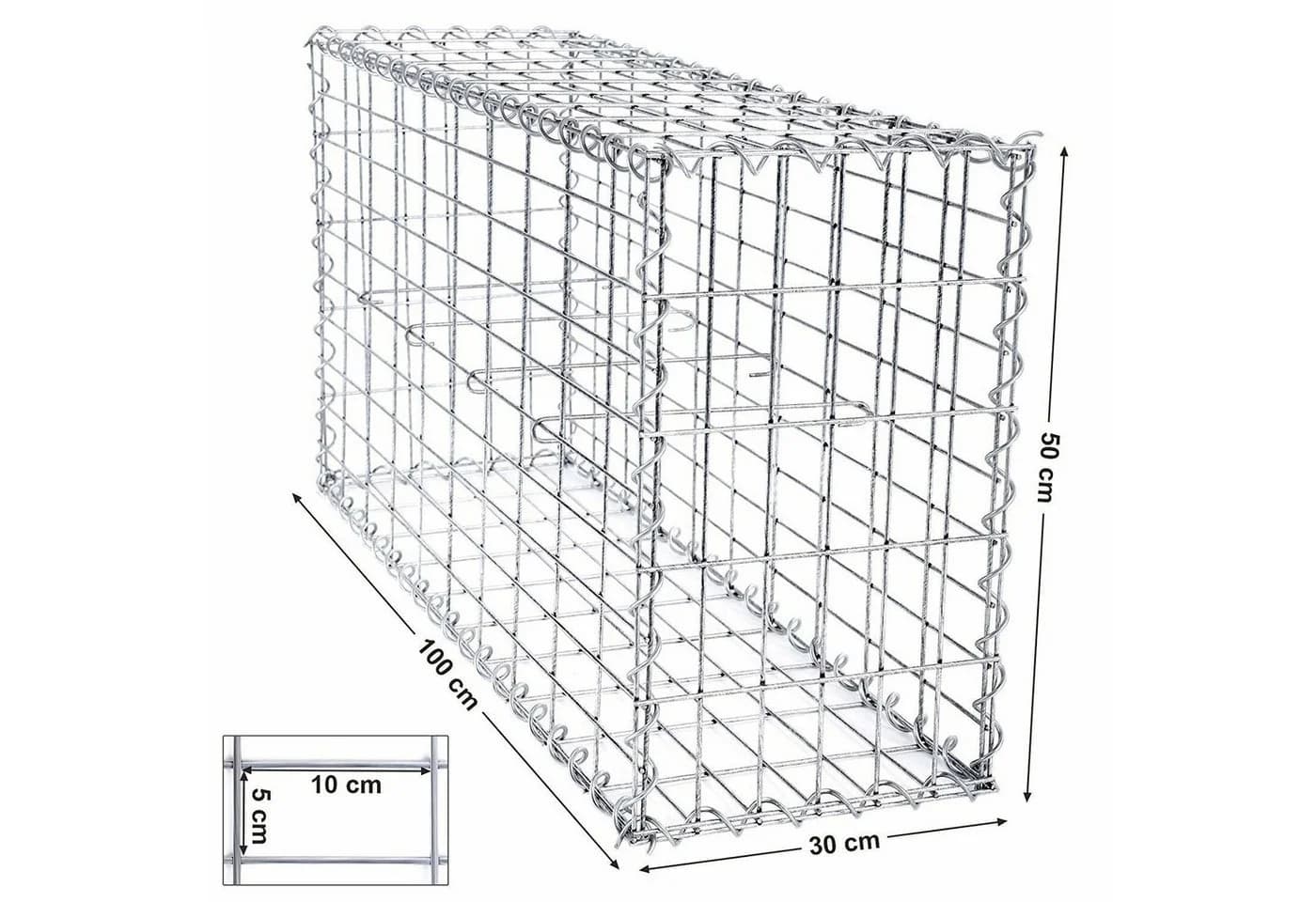 Defactoshop Drahtkorb Gabione Metall Grau - Bild 2