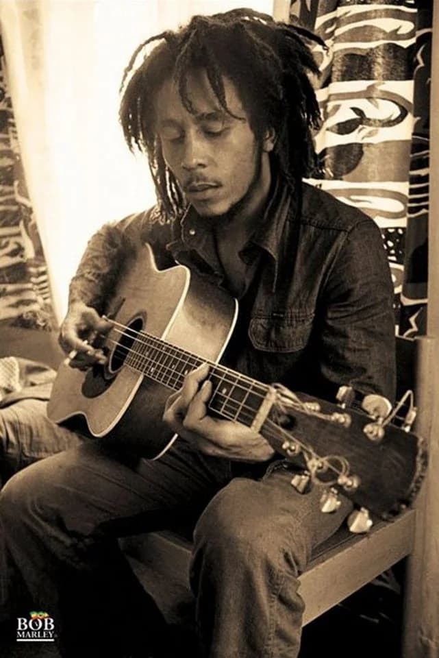 Pyramid Poster Bob Marley Gitarre Sepia 61x91,5 cm - Bild 2