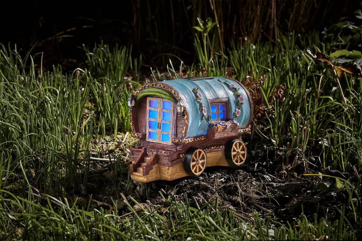 Smart Garden Dekolicht Solar-Gartenlicht Feenhaus 25 cm - Elfenhaus Wohnwagen, Gartendeko Caravan