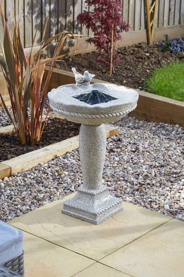 Smart Garden Solarbrunnen Vogeltränke Antik Stein Grau