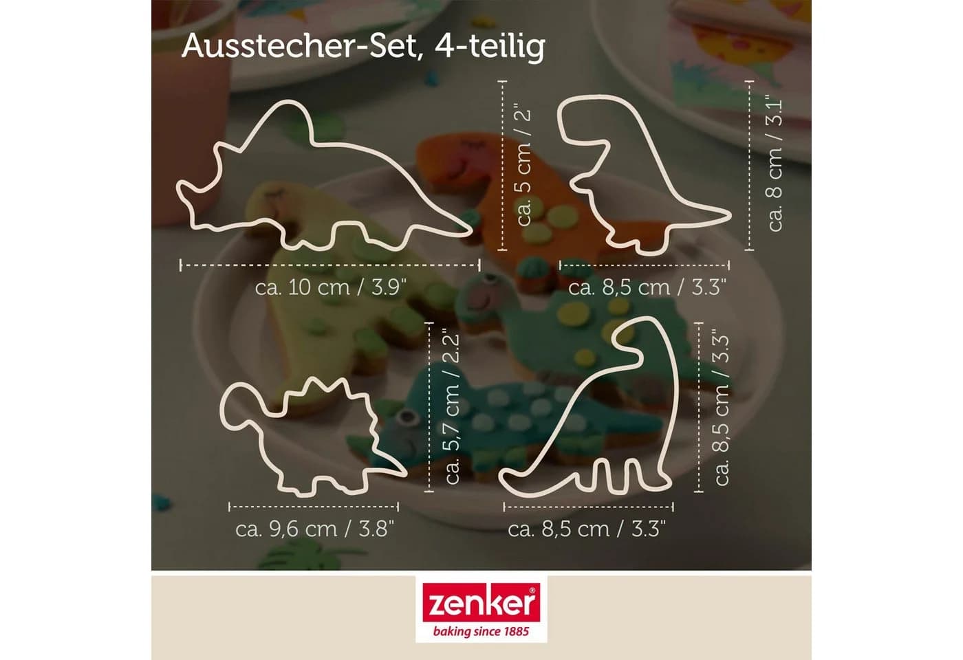 Zenker Ausstechform Dinosaurier 4-teilig Edelstahl - Bild 4