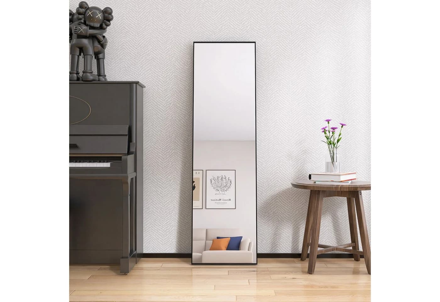 FUROKOY Ganzkörperspiegel Standspiegel Wandspiegel Groß Wand Ganzkörper Aluminiumrahmen