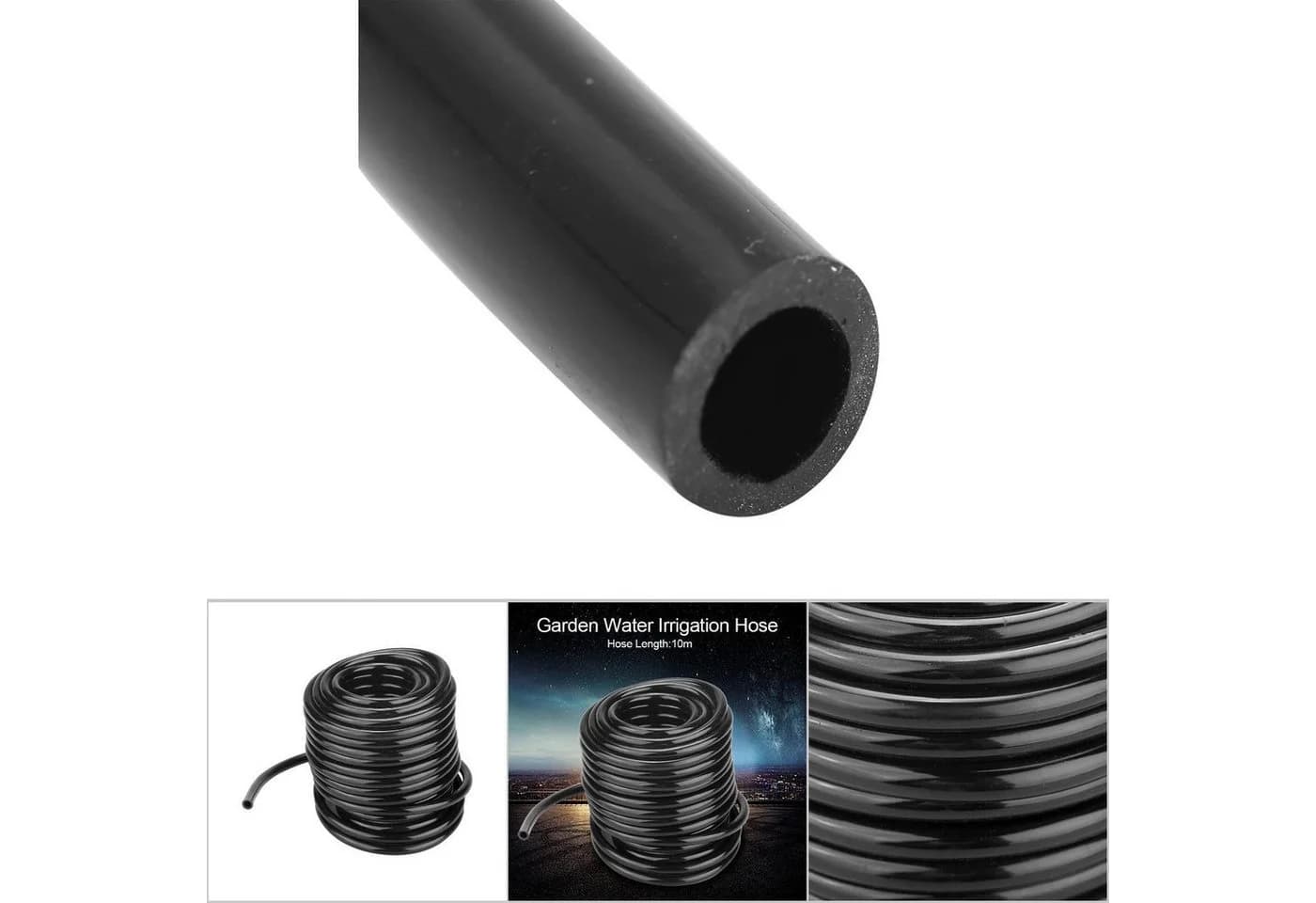 FUROKOY Bewässerungsschlauch Schwarz PVC 10m - Bild 4