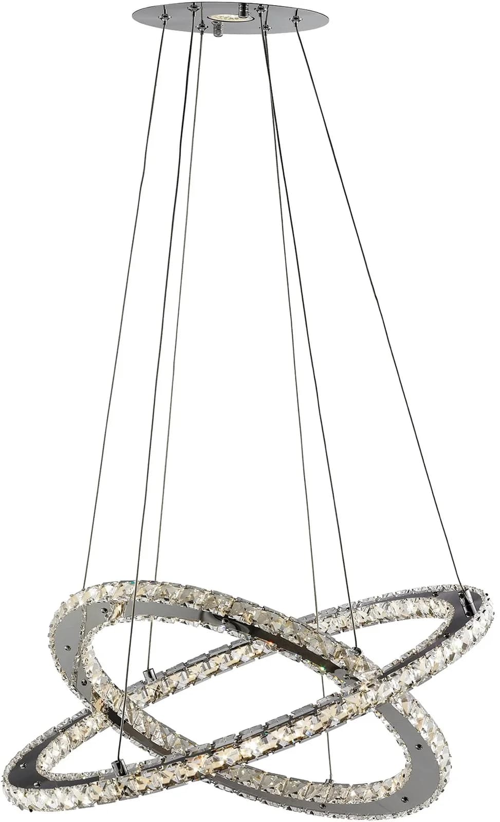 SEARCHLIGHT LED Pendelleuchte 'Clover 2Lt LED-Ringanhänger' Chrom Glas