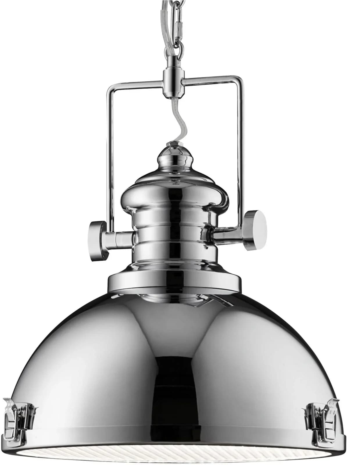 Hängeleuchte Metal, industrielles Design, chromfarben